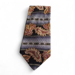 Foxx & Hawkfield Vintage Paisley Design Made in USA Silk Tie